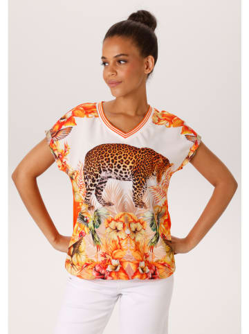 Aniston Blouse oranje/wit