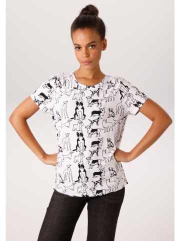 Aniston Shirt wit/zwart