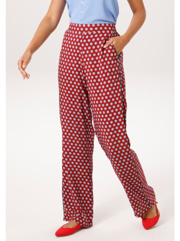 Aniston Hose in Rot/ Hellblau