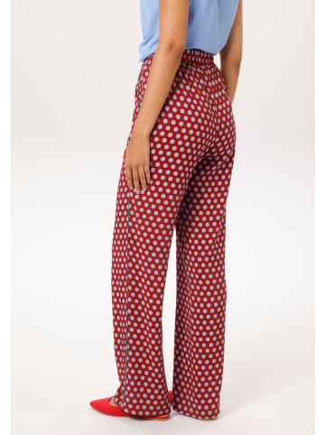 Aniston Hose in Rot/ Hellblau