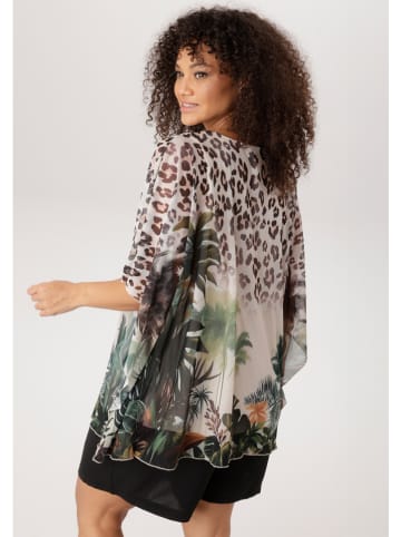 Aniston Bluse in Taupe/ Schwarz