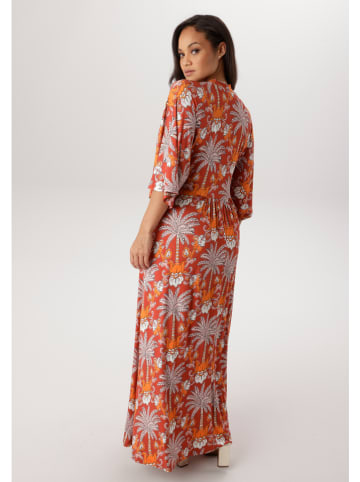 Aniston Jurk roodbruin/wit
