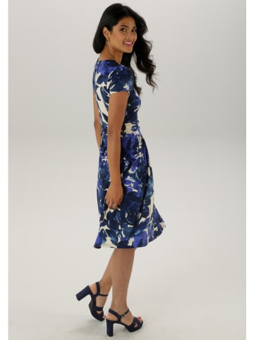 Aniston Jurk donkerblauw/wit