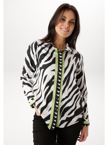 Aniston Bluse in Weiß/ Schwarz