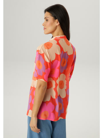 Aniston Bluse in Orange/ Pink/ Creme
