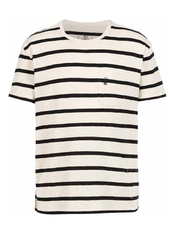 Herrlicher Shirt "Ronny" in Creme/ Schwarz