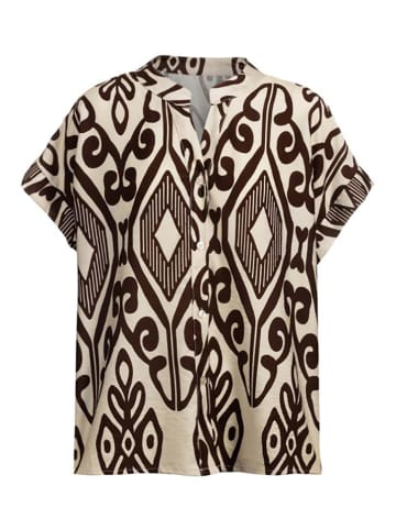 Herrlicher Bluse "Biene" in Creme/ Braun