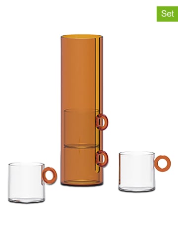 WD lifestyle 5-delige set: koppen transparant/geel - 100 ml