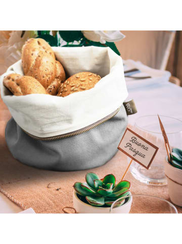 WD lifestyle Worek w kolorze kremowo-szarym na pieczywo - 30 x 20 cm