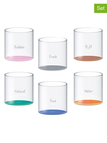 WD lifestyle 6-delige set: glazen meerkleurig - 250 ml