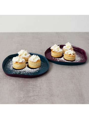 WD lifestyle 2-delige set: serveerborden paars/donkerblauw - Ø 18 cm