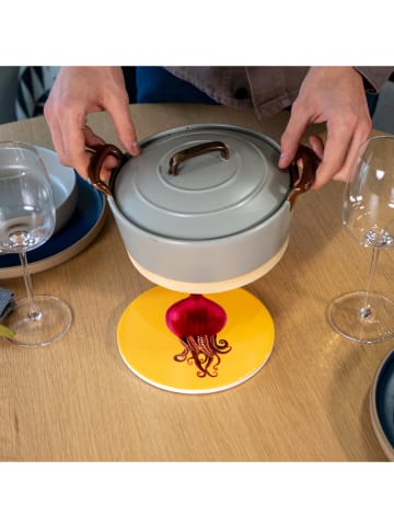 WD lifestyle Podkładka "Octopus" w kolorze żółto-fioletowym - Ø 18 cm