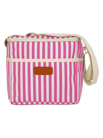 WD lifestyle Torba termiczna w kolorze biało-różowym - 8 l