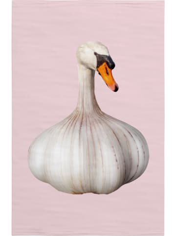 WD lifestyle Linnen theedoek "Garlic" lichtroze/wit - (L)65 x (B)50 cm