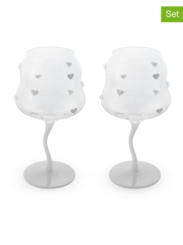 WD lifestyle 2er-Set: Cocktailgläser in Transparent/ Grau - 450 ml