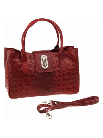 Florence Bags Skórzana torebka "Cursa" w kolorze bordowym - 26 x 17 x 12 cm