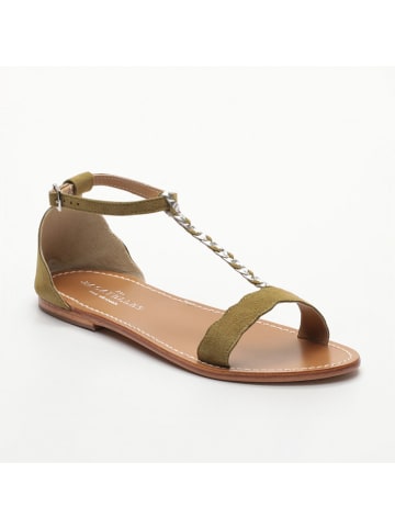 Les BAGATELLES Leder-Sandalen "Clark" in Oliv