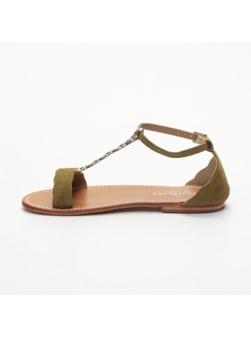 Les BAGATELLES Leder-Sandalen "Clark" in Oliv