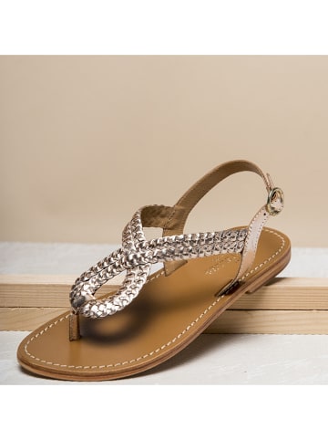 Les BAGATELLES Leder-Zehensandalen "Chadrima" in Gold