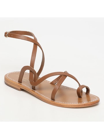 Les BAGATELLES Leren teensandalen "Balcarse" camel