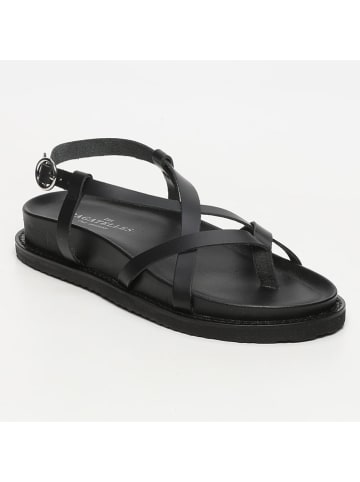 Les BAGATELLES Leder-Zehensandalen "Origone" in Schwarz