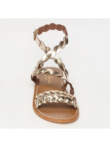 Les BAGATELLES Leren sandalen "Manzanilla" goudkleurig