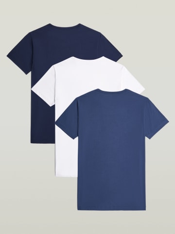 G-Star 3-delige set: shirts blauw/wit/donkerblauw