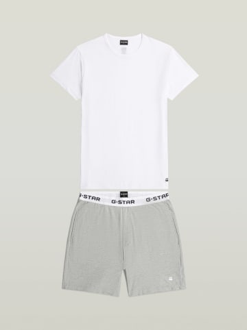 G-Star Pyjama wit/lichtgrijs