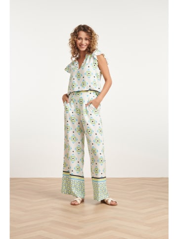 Smashed Lemon Blouse groen/lichtblauw/wit
