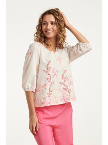 Smashed Lemon Blouse wit/lichtroze