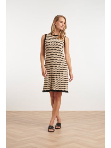 Smashed Lemon Gebreide jurk beige/zwart