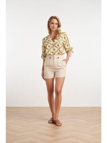 Smashed Lemon Bluse in Creme/ Grün