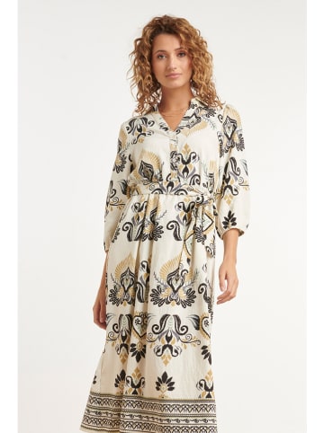 Smashed Lemon Kleid in Creme/ Schwarz/ Beige
