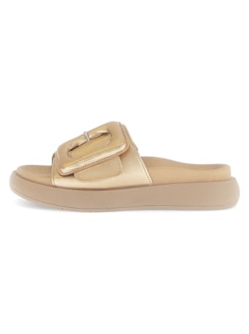Gabor Leren slippers goudkleurig