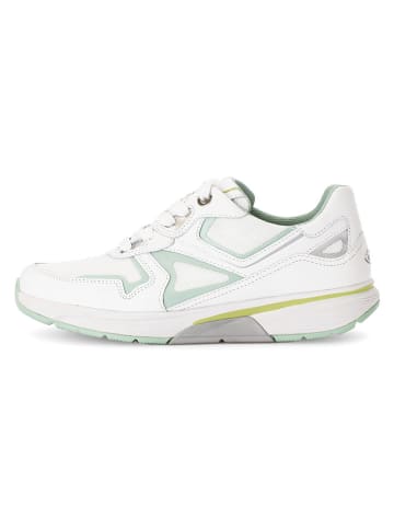 Gabor Leder-Sneakers in Weiß/ Mint