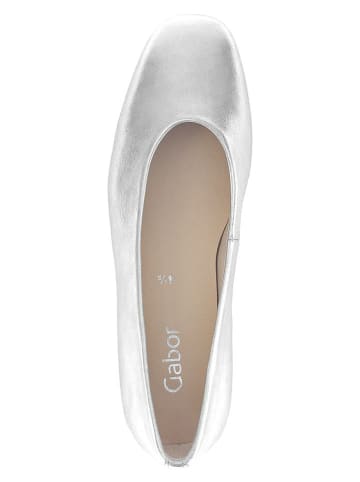 Gabor Leder-Ballerinas in Silber