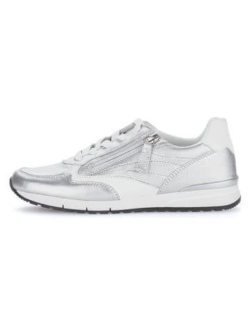Gabor Leder-Sneakers in Weiß/ Silber