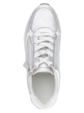 Gabor Leren sneakers wit/zilverkleurig