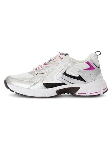 Gabor Leren sneakers zilverkleurig/wit