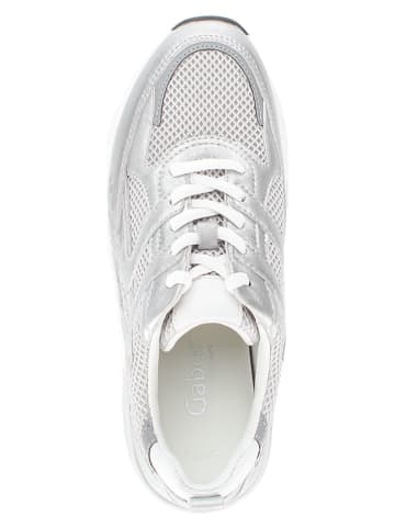 Gabor Leder-Sneakers in Silber