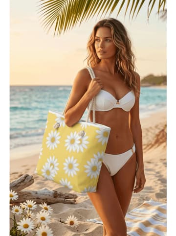 Lucky Bees Strandtasche in Gelb - (B)56 x (H)35 x (T)15 cm