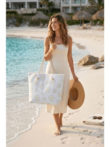 Lucky Bees Strandtasche in Weiß - (B)56 x (H)35 x (T)15 cm