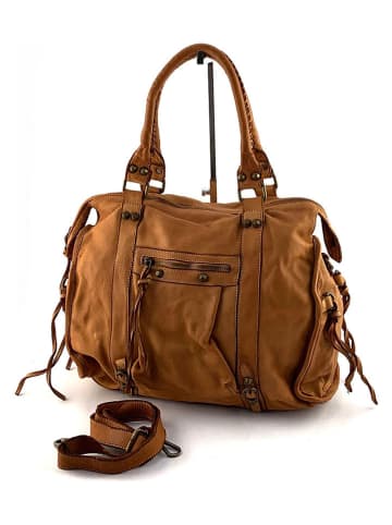 Amara Leren handtas "Maxi Liam" lichtbruin - (B)44 x (H)33 x (D)10 cm