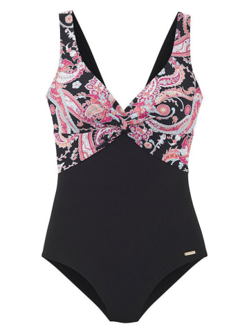 Sunseeker Badeanzug in Schwarz/ Pink