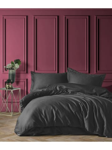 Mijolnir Satin-Bettwäsche-Set ''Stripe" in Anthrazit