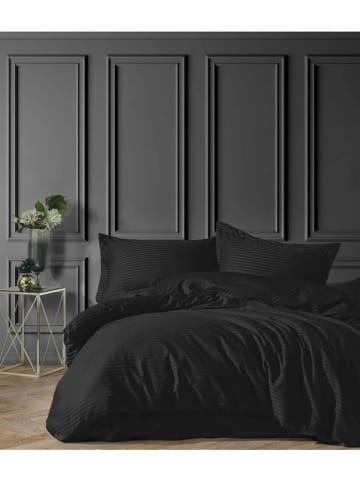 Mijolnir Satin-Bettwäsche-Set ''Stripe" in Schwarz