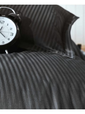 Mijolnir Satin-Bettwäsche-Set ''Stripe" in Schwarz