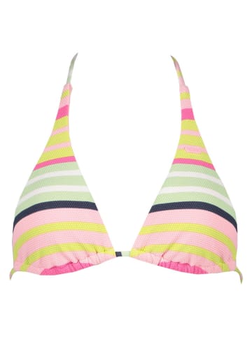 Roxy Bikini-Oberteil "Stripe Soul" in Gelb/ Grün/ Rosa