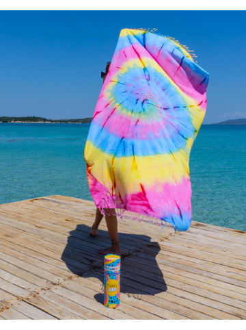 Samimi Strandtuch "Tie Dye" in Gelb/ Blau/ Pink - (L)180 x (B)100 cm
