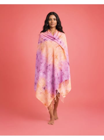 Samimi Strandlaken "Tie Dye" paars/oranje - (L)180 x (B)100 cm